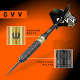 Winmau Gian van Veen Core Brass Steel Tip Darts-2-21 GRAM-Premier Darts