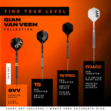 Winmau Gian van Veen Core Brass Steel Tip Darts-9-21 GRAM-Premier Darts