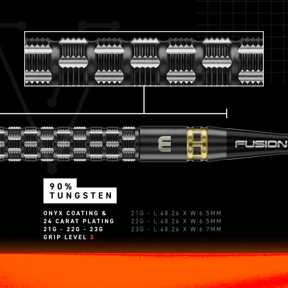 Winmau Gian van Veen TS-PRO SP 90% Tungsten Steel Tip Darts-4-21 GRAM-Premier Darts