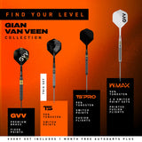 Winmau Gian van Veen TS SP 90% Tungsten Steel Tip Darts-9-23 GRAM-Premier Darts