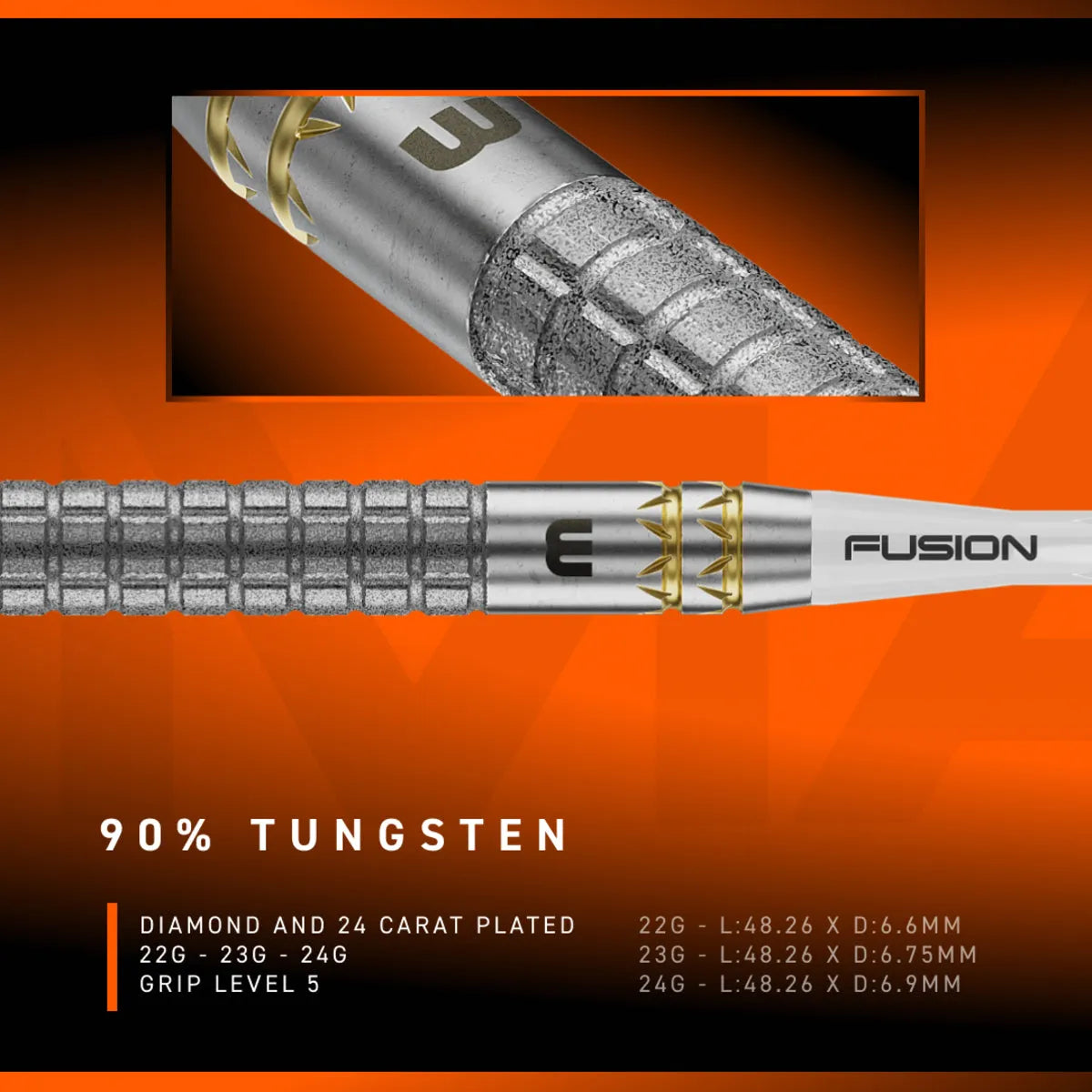 Winmau Gian van Veen W-Max SP 90% Tungsten Steel Tip Darts-5-22 GRAM-Premier Darts