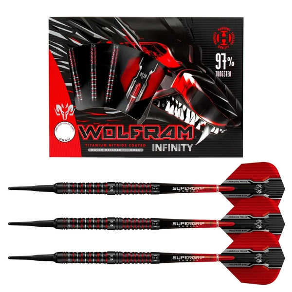 Harrows Wolfram Infinity 97% Tungsten Soft Tip Darts-1-18 GRAM-Premier Darts