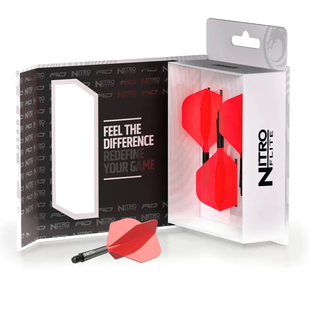 Red Dragon Nitro Flite - Integrated Flight and Shaft - Black & Red
