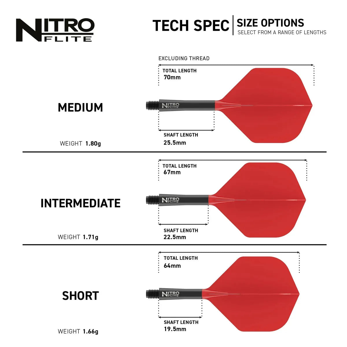 Red Dragon Nitro Flite - Integrated Flight and Shaft - Black & Red