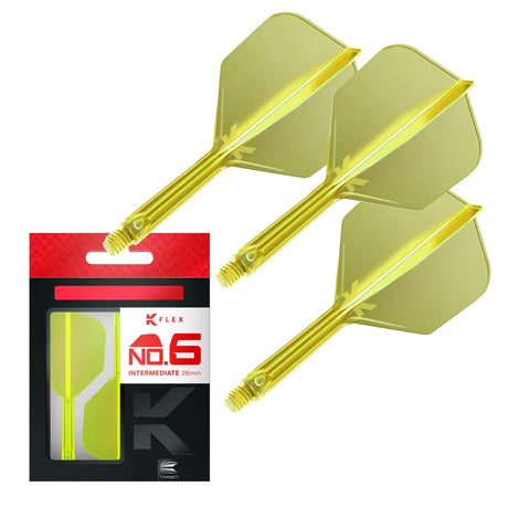 Target Darts K-Flex Flight System No6-27-Neon Yellow-Intermediate-Premier Darts