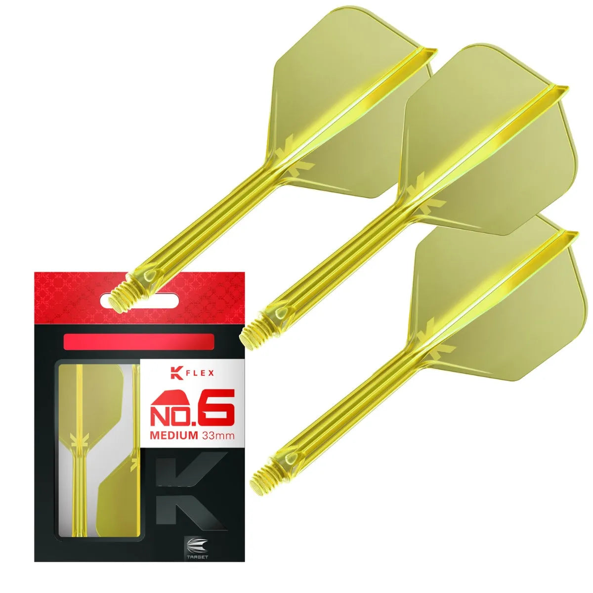 Target Darts K-Flex Flight System No6-28-Neon Yellow-Medium-Premier Darts