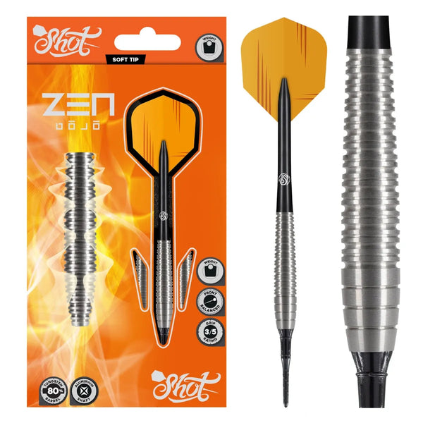 Shot Zen Series Dojo 80% Tungsten Soft Tip Darts-1-18 GRAM-Premier Darts