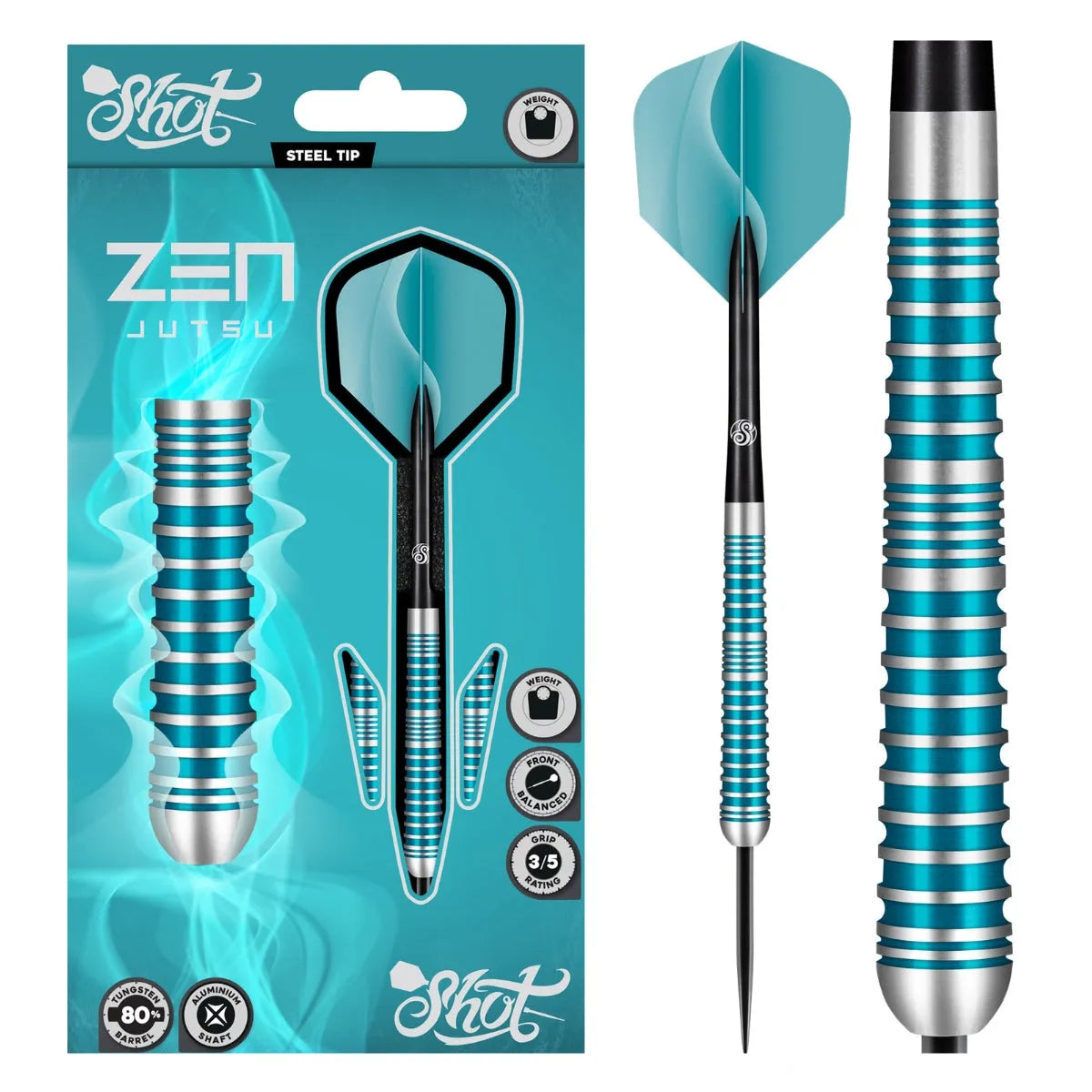 Shot Zen Series Jutsu 2.0 80% Tungsten Steel Tip Darts – Premier Darts