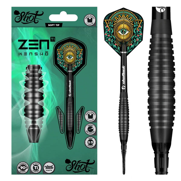Shot Zen Series Kensho 90% Tungsten Soft Tip Darts-1-18 GRAM-Premier Darts