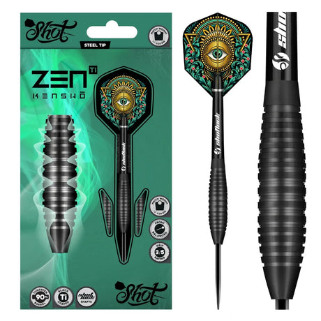 Shot Zen Series Kensho 90% Tungsten Steel Tip Darts-1-22 GRAM-Premier Darts