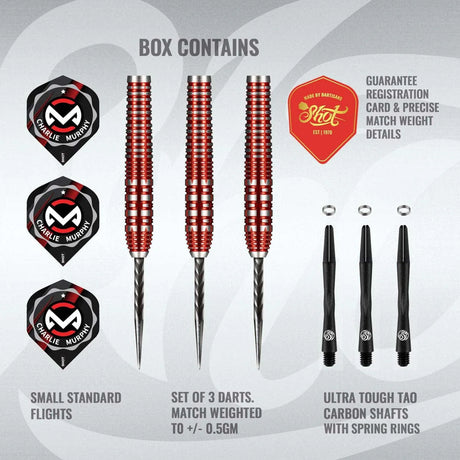 Shot Collab Pro Series Charlie Murphy 90% Tungsten Steel Tip Darts-4-23 GRAM-Premier Darts