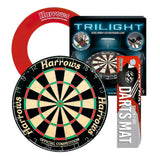 Harrows Official Competition Board, Trilight, Nylon Mat & Surround Bundle-2-Red-Premier Darts