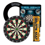 Harrows Fortis Board, Trilight, Rubber Mat & Surround Bundle-1-Black-Premier Darts