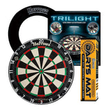 Harrows Pro Matchplay 2 Board, Trilight, Rubber Mat & Surround Bundle-1-Black-Premier Darts