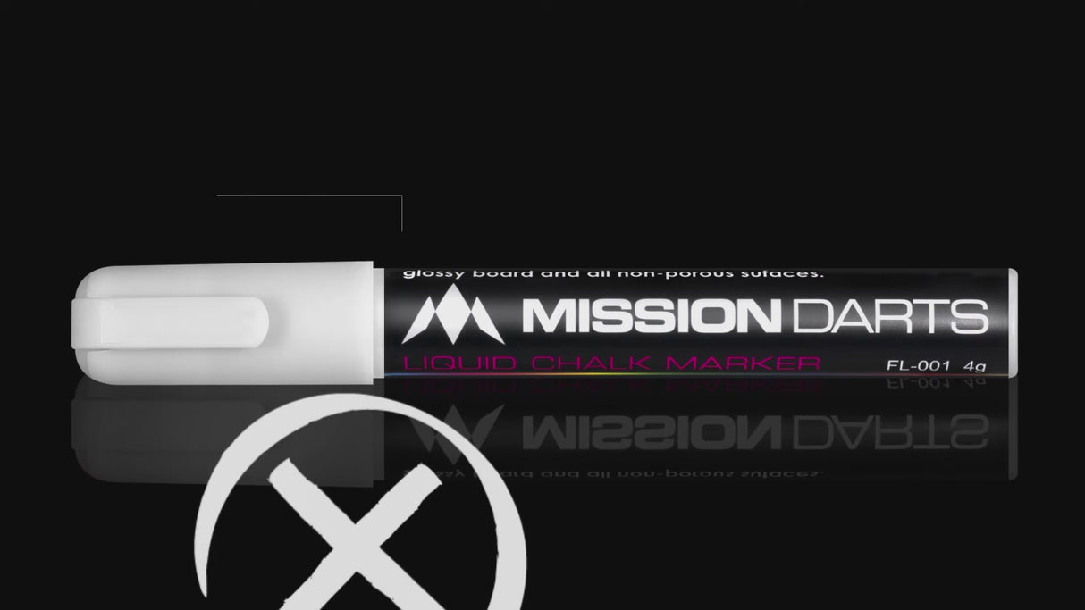 Mission Liquid Chalk Pens - Dry Wipe - Pack 4 - White