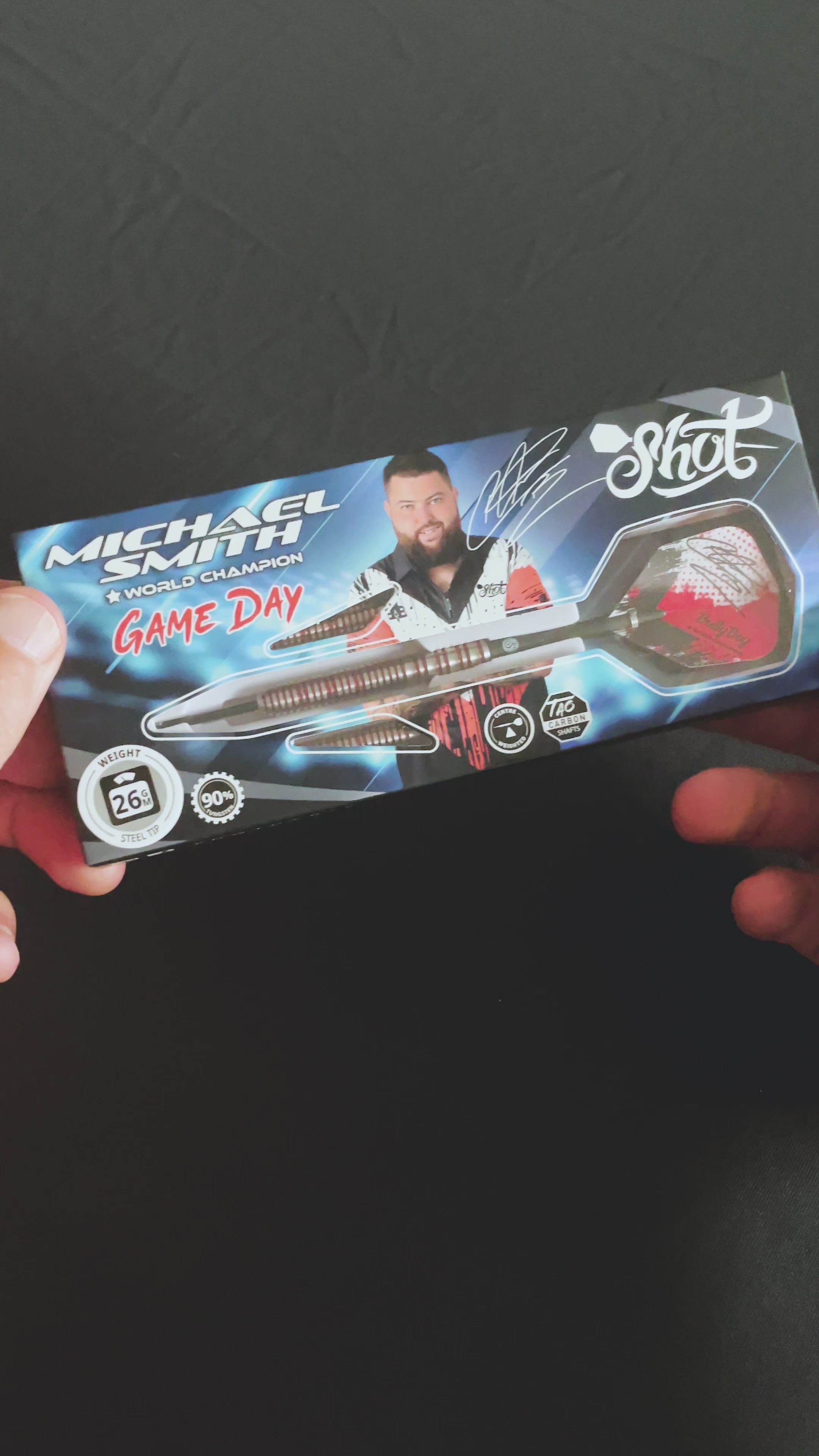 ダーツ Shot Michael Smith Game Day 2BA 20g Michael Smith Game Day Steel Tip Dart Set-90% Tungsten Dart